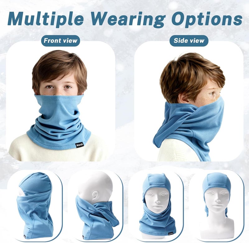 Wandx Winter Balaclava Ski Mask for Kids Windproof Ski Face Neck Warmer for Cold Weather Winter Outdoor Sports - Image 4